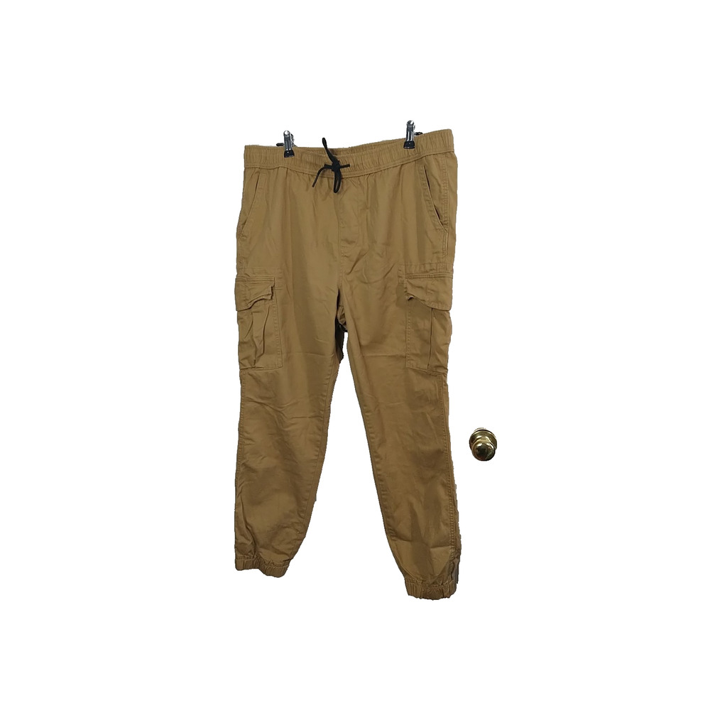 Aeropostale Men's XL Brown Cargo Jogger Pants Pullon Elastic Waist Casual